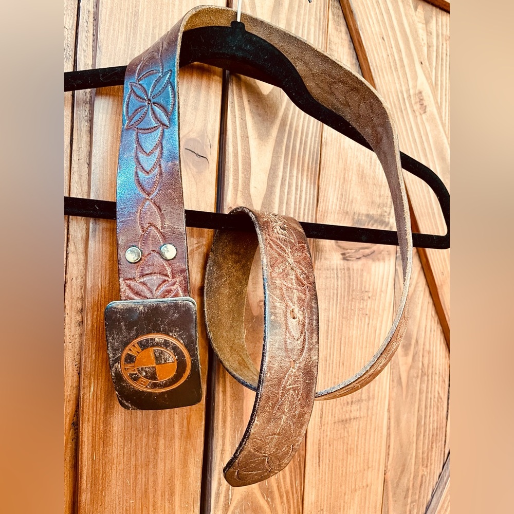 RARE VINTAGE BMW GENUINE LEATHER BELT!